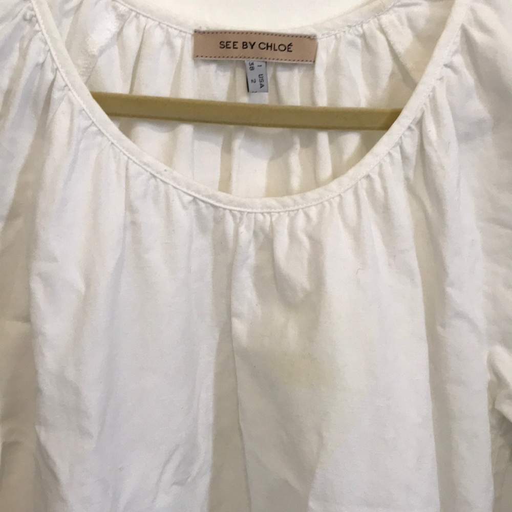 See by Chloé linen & cotton top w quarter sleeves - Picture 6 of 6